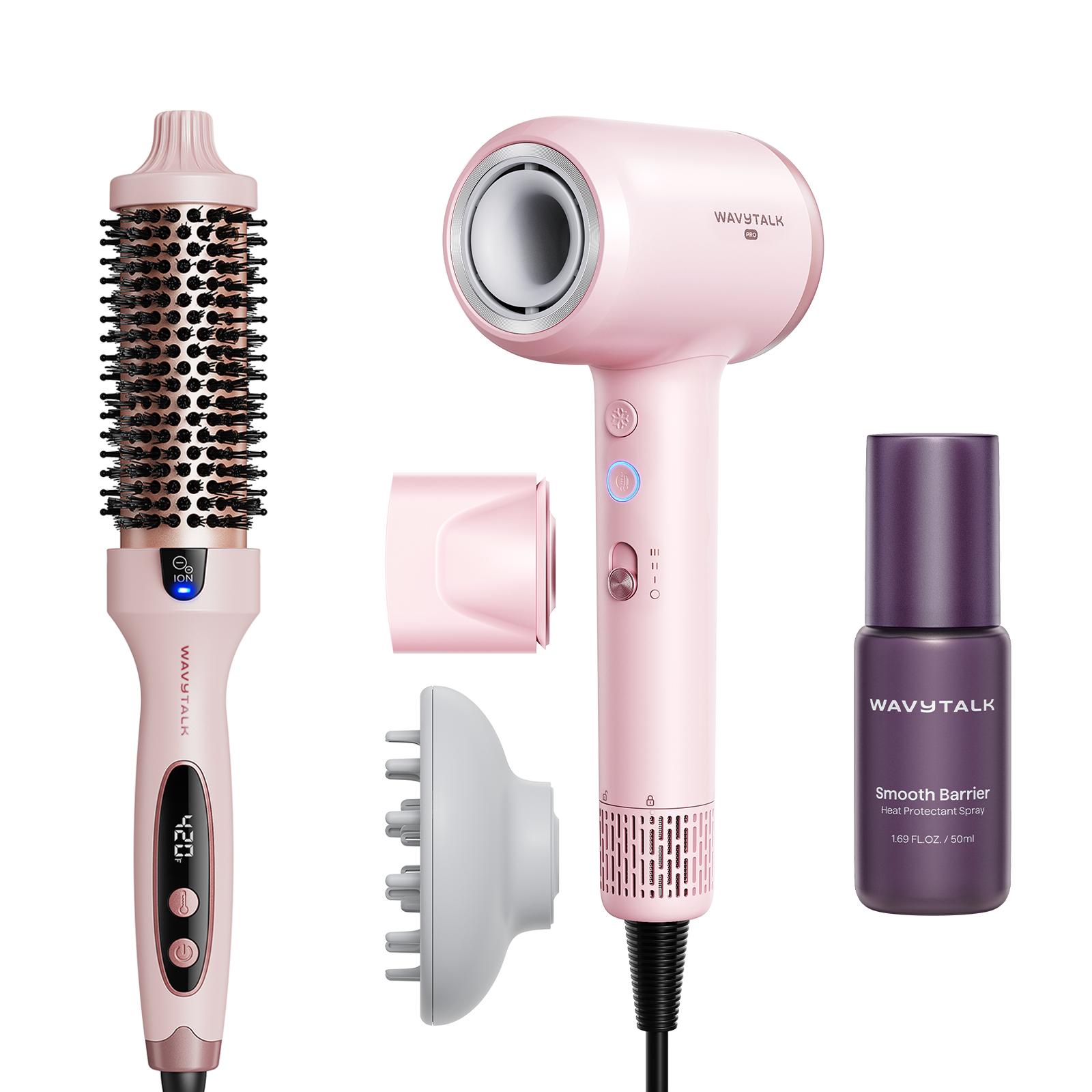 Wavytalk Ultimate Hair Styling Kit: Curler, Blow Dryer & Heat Protectant