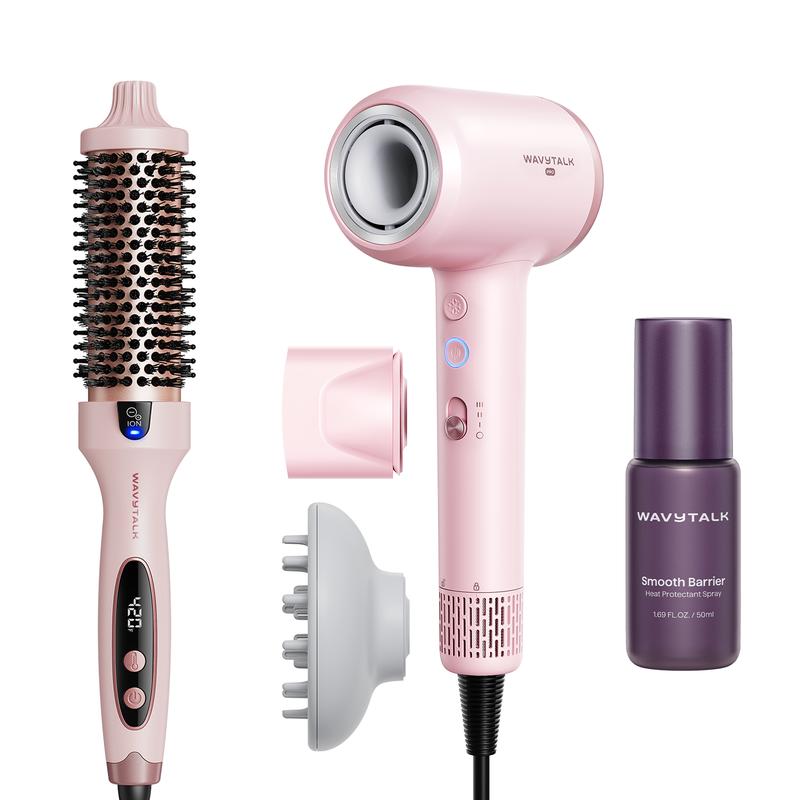 Wavytalk Ultimate Hair Styling Kit: Curler, Blow Dryer & Heat Protectant
