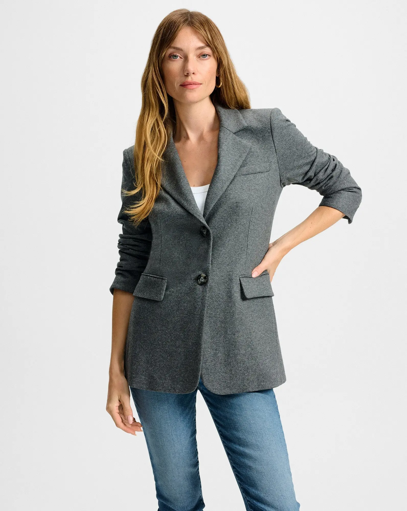 Ryanne Wool Jersey Jacket Medium Heather Grey