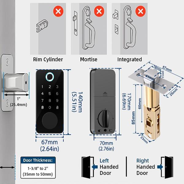 Smart Door Lock (Five Multi-Functional Features) An electronic fingerprint access control system suitable for home/office/hotel settings, featuring anti-peeping design. Suitable for most scenarios, also makes a great gift.