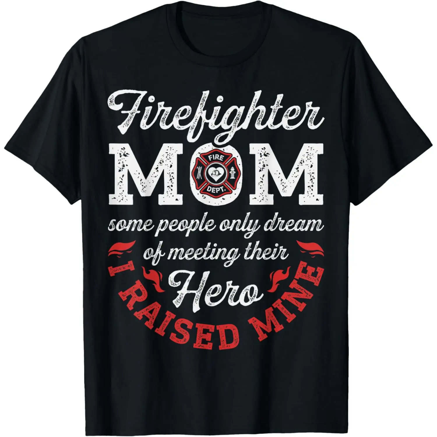 Summer Short Sleeves Firefighter Mom Mother's Day Thin Red Line Firefighting T-Shirt