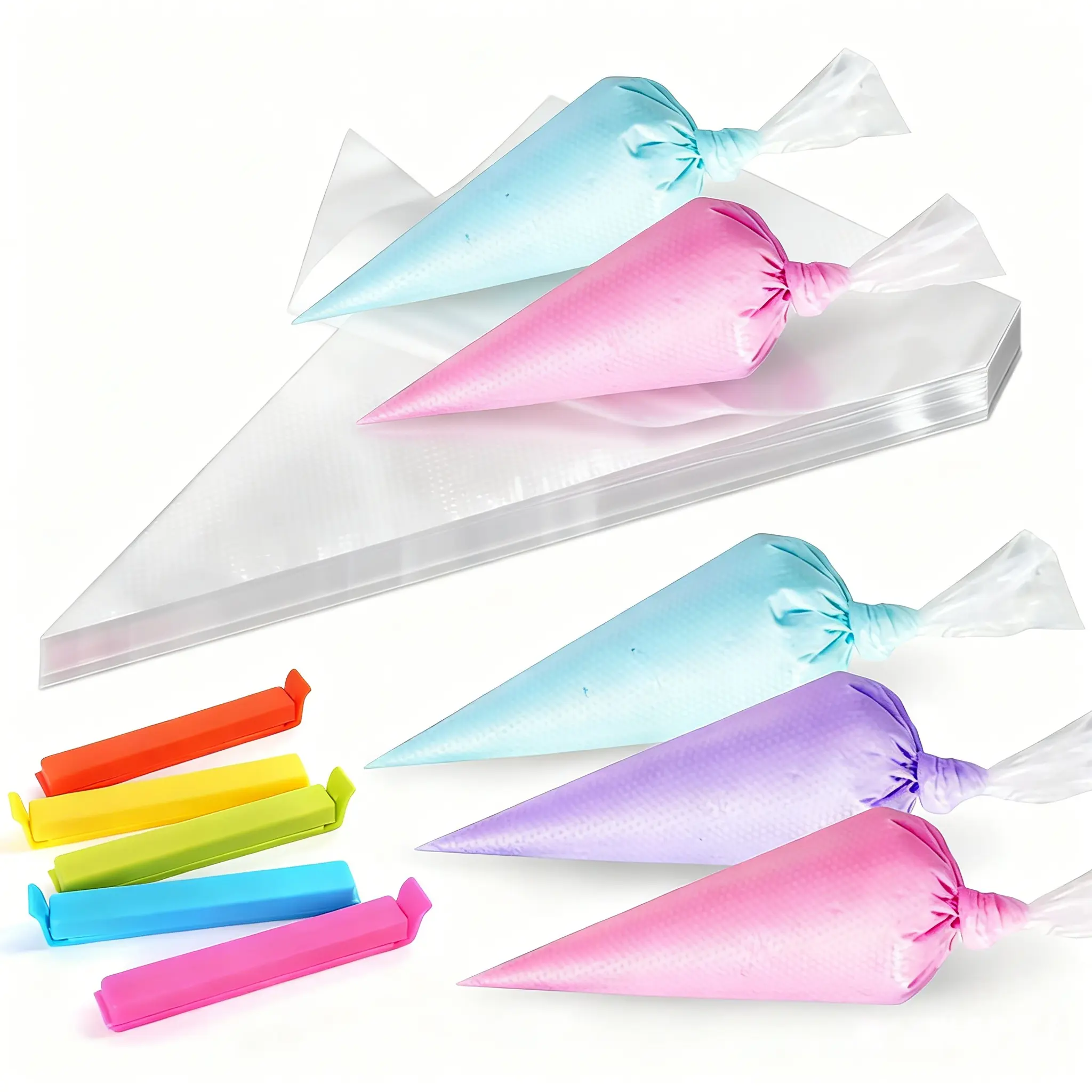 【Summervibes】500Pcs Piping Bags 10 Inch, Thick Tipless Piping Bags, Non-Slip Disposable Pastry Bag for Royal Icing, Cookies, Cake Decorating