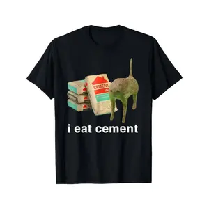 I Eat Cement Cursed Cat Funny Oddly Specific Dank Meme T-Shirt180G