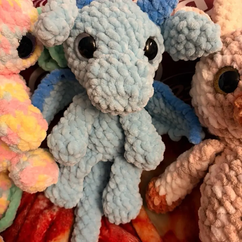 Custom Crochet Dragon - Soft Plush Toy with Vibrant Colors and Adorable Design for Kids
