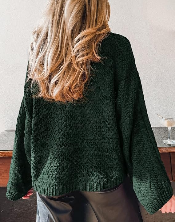 PrettyGarden Womens‘ ’Fall Sweaters Oversized Chunky Cable Knit Turtleneck Long Sleeve Winter Pullover Sweater Tops