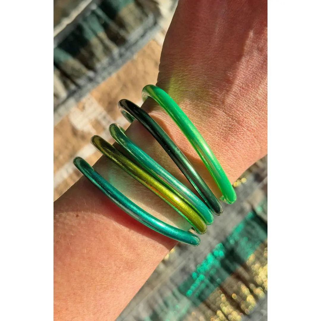 Limited Edition Saint Patrick's Day Stack, Thai Buddhist Temple Bracelets, Mantra Bangle Set