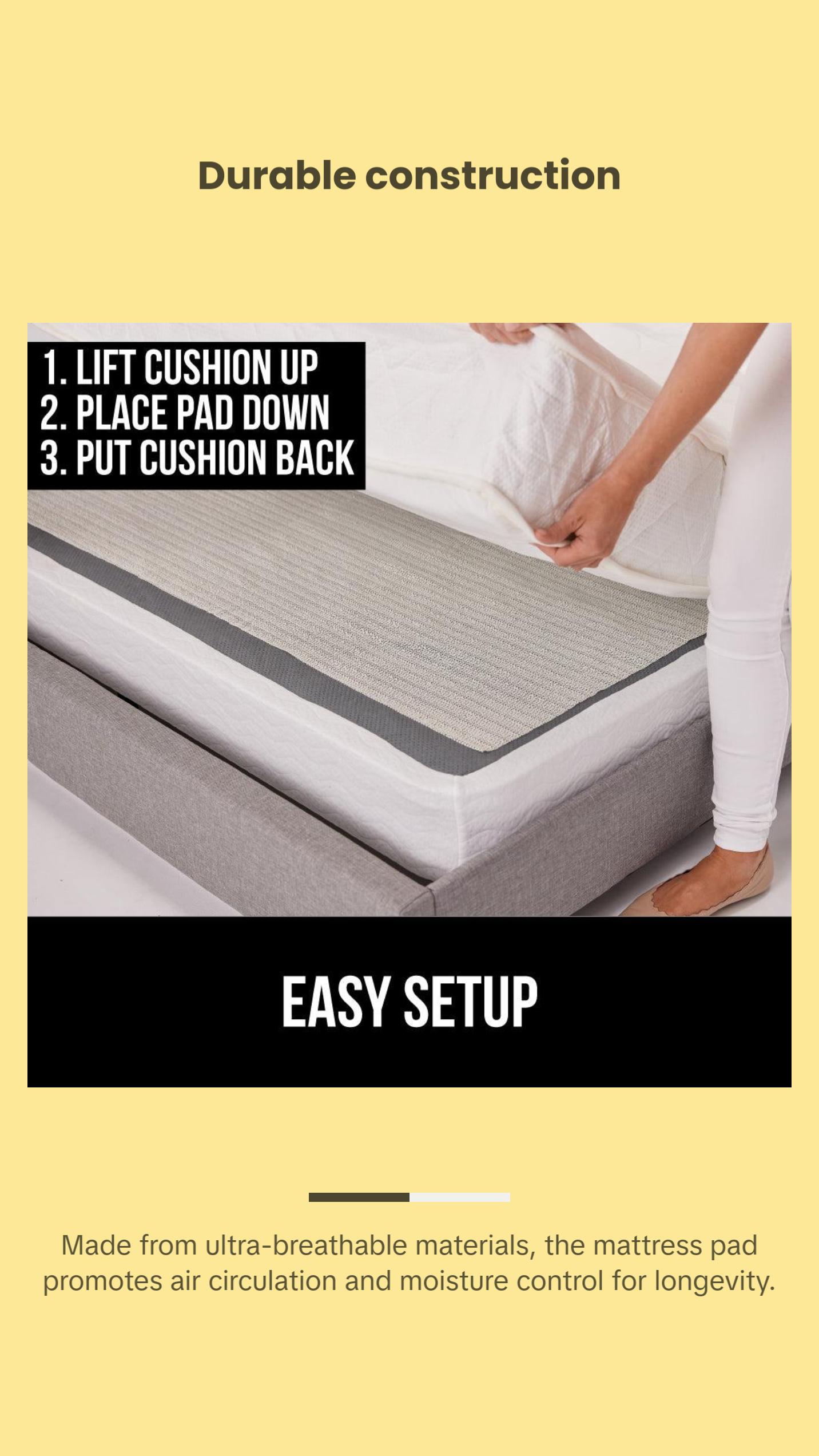 Gorilla Grip Non Slip Mattress Gripper, Prevents Mattresses from Sliding and Holds Bed in Place, Pad Grips Beds, Sofa, Couch, Chair Cushions and Helps Keep Topper from Slipping, Easy Trim Pads