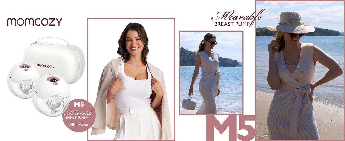 Momcozy M5 Hands-Free Wearable Breast Pump, Double-Sealed Flange for Baby-Like Comfort, 3 Modes & 9 Suction Levels, Portable Electric Pump – 24mm, -【B】 Momcozy M5 Hands-Free Wearable Breast Pump, Double-Sealed Flange for Baby-Like Comfort, 3 Modes & 9 Suction Levels, Portable Electric Pump – 24mm, -【B】
