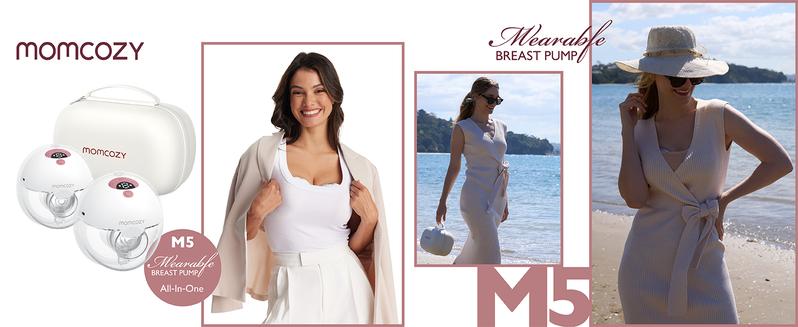 Momcozy M5 Hands-Free Wearable Breast Pump, Double-Sealed Flange for Baby-Like Comfort, 3 Modes & 9 Suction Levels, Portable Electric Pump – 24mm, -【B】 Momcozy M5 Hands-Free Wearable Breast Pump, Double-Sealed Flange for Baby-Like Comfort, 3 Modes & 9 Suction Levels, Portable Electric Pump – 24mm, -【B】