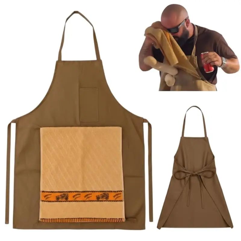 Funny Dad Apron with Hidden Pocket Surprise – Gag Gift for Father’s Day, Prank Chef Apron for Men, BBQ Cooking Apron for Dad Husband Boyfriend