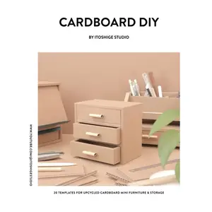 CARDBOARD DIY BY ITOSHIGE STUDIO 20 TEMPLATES FOR MINI FURNITURE & STORAGE Paperback – April 6, 2025