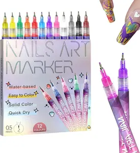 2026 New Nail Art Pens Set, DIY 3D Drawing Painting Liner Markers, Dotting Manicure Tools (1 Set)