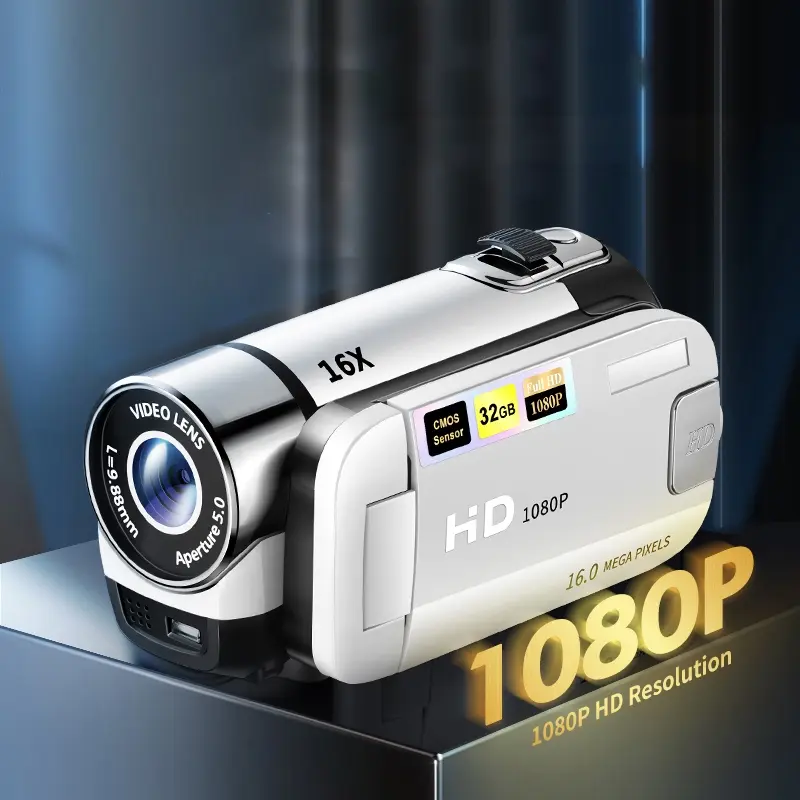 Portable Handheld Video Camera, Fhd Video Camera, Full HD 16x Digital Zoom Dv Camcorder, Ideal for Beginners & Teens, Perfect for Outdoor Camping Fishing, Portable Vlogging Camera, High Definition Camera