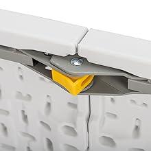 VINGLI 4 FT Plastic Folding Camping Table,3-Level Adjustable Height, Portable in/Outdoor Party Picnic Dining Desk,Off-White Garden Soccer Multipurpose Entertaining Activities, Black,White