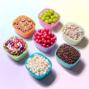 7pcs 900 ml rainbow-colored food storage containers—sealed snack boxes and baby/puree meal prep containers—for keeping food fresh and preventing cross-contamination