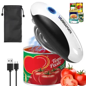 YARRAMATE USB-C Rechargeable Automatic Electric Can Opener - 1-Touch, Built-in Lid Remover, Smooth Edge, Hands-Free, Clean, Portable for Camping/Travel, With Storage Bag, Fits All Can Sizes, ABS, 159×64×64 mm, 320 g, 500 mAh Kitchen Utensil