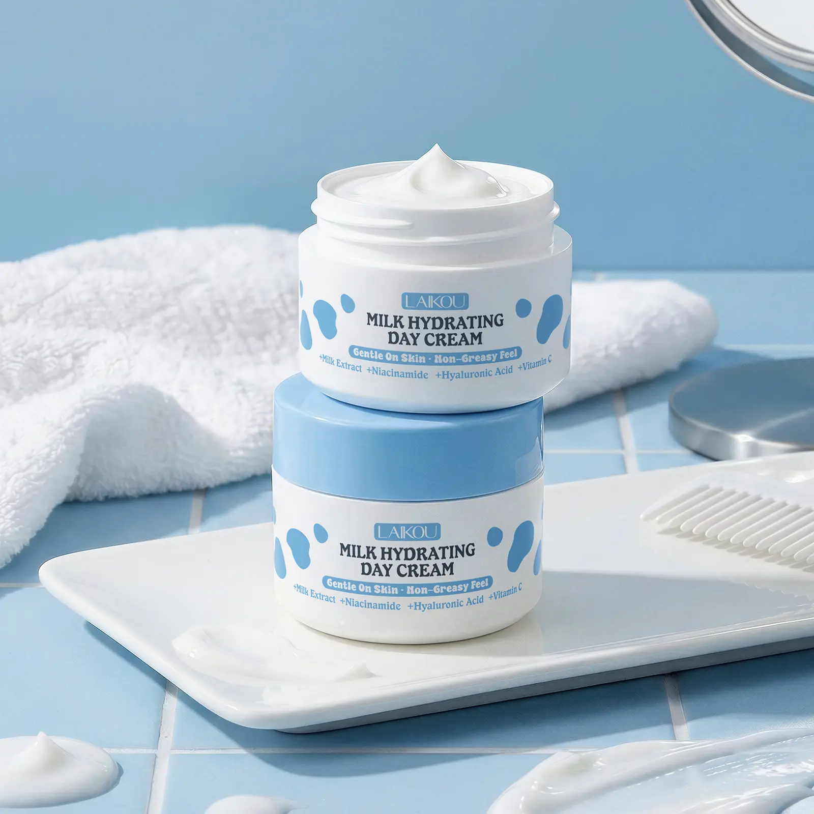Milk skincare set, moisturizing cream, gentle and non-greasy Facial Daily Moisturizer for all skin types, milk nourishing cream