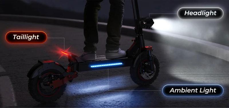 【Holiday Haul】EX5S Off-road Foldable Electric Scooter 1000W 11" Pneumatic Tubeless Tires 28MPH Speed Long Range of 40Miles High-Performance Dual-Suspension Electric Scooter Powerful Adult Commuting urban Electric Scooter, Adjustable Height, 48V 15Ah