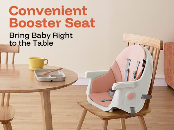 HARPPA 6-in-1 Convertible Baby High Chair, Foldable Highchair with Removable Tray, Baby Feeding Chair With Harness & Storage Basket, Christmas Toddler Gift, Baby Items