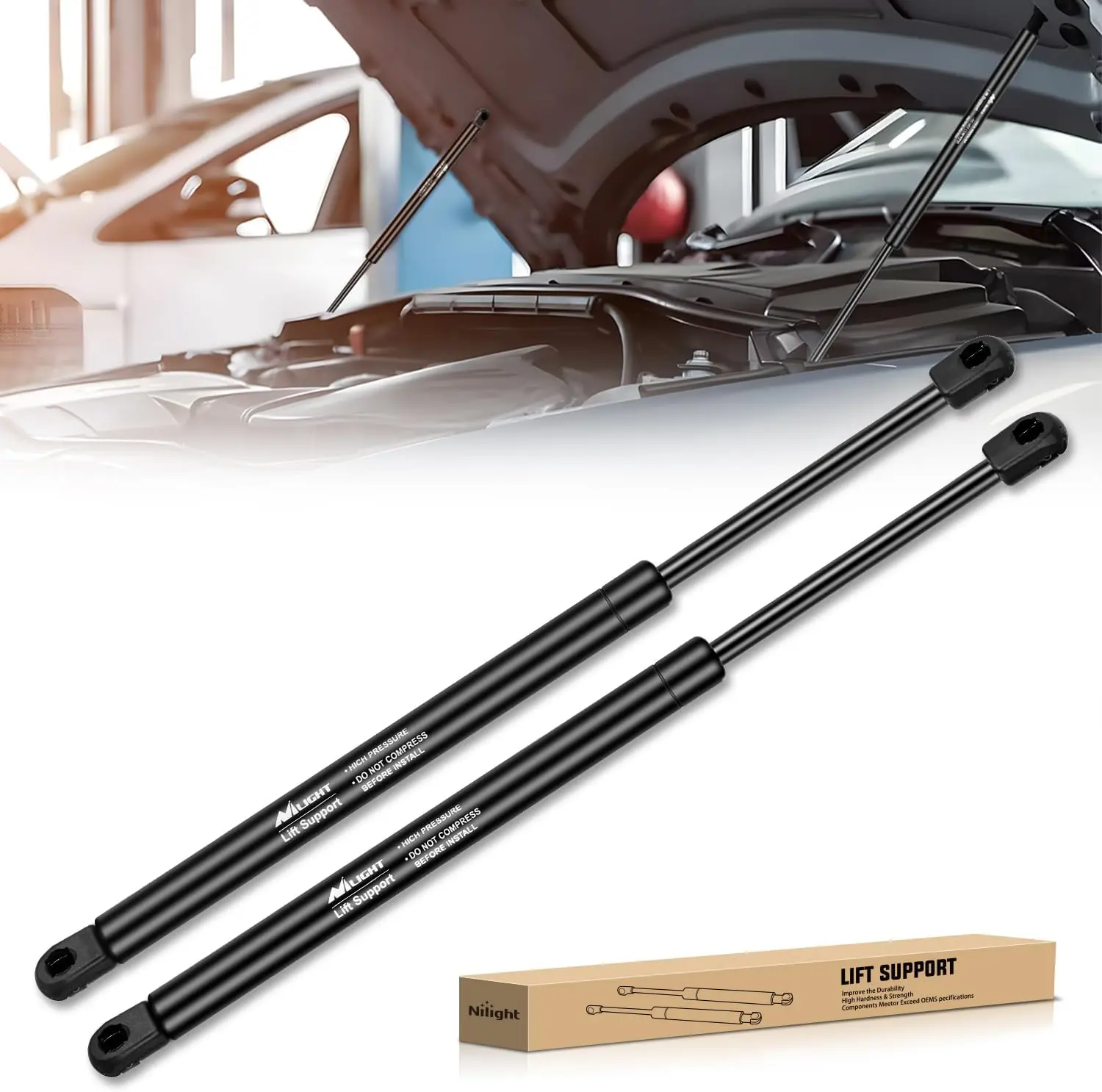 Nilight Hood Gas Struts Lift Supports SG404025 (4142) for Ford Explorer 2002-2010, 13in Compressed Nitrogen Spring Shocks, 2PCS Rod Set, Easy-to-Install Replacement Vehicle Accessories