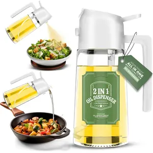 Oil Dispenser for Kitchen 2-in-1 Oil Sprayer & Dispenser for Cooking Olive Oil Spray Bottle Easy-Press Mechanism Premium-Grade Durability
