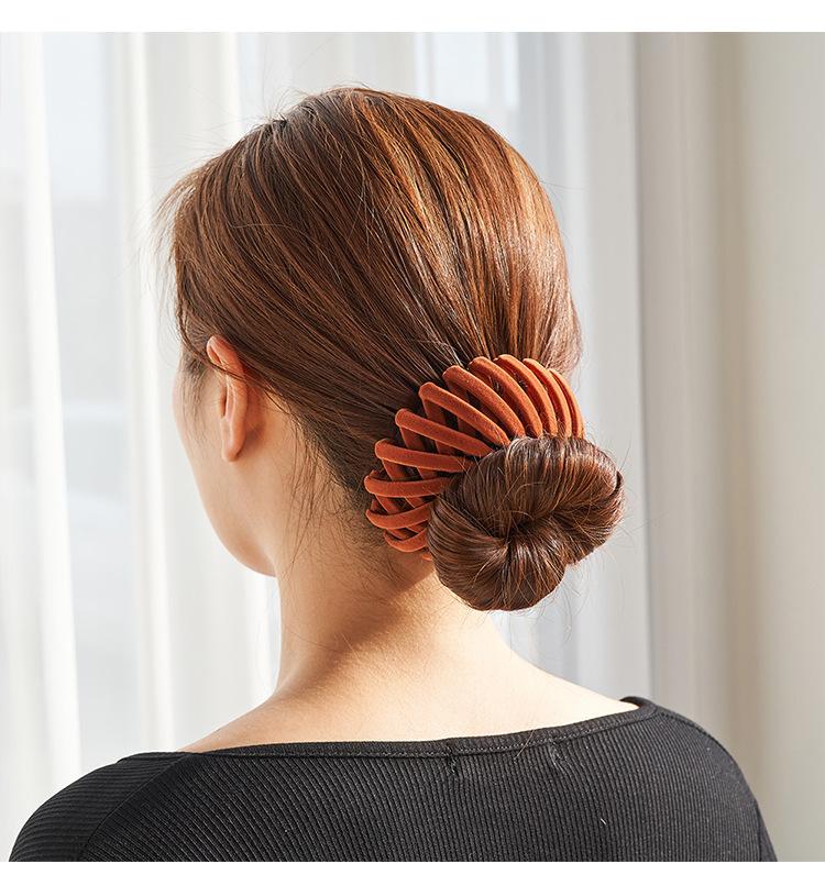 7pcs Bohemian Style Bird Nest Magic Hair Clips Set, Elegant Hollow-Out Round Plastic Hair Bun Accessories for Women, with Wedding Festival Hair Decor