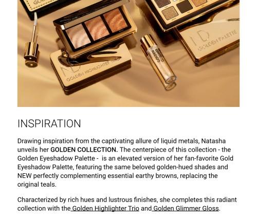 Natasha's Golden Eyeshadow Palette for Makeup and Cosmetics Crystal Evening - 15 Shades of Metallics & Mattes for Daytime or Evening Glam Looks
