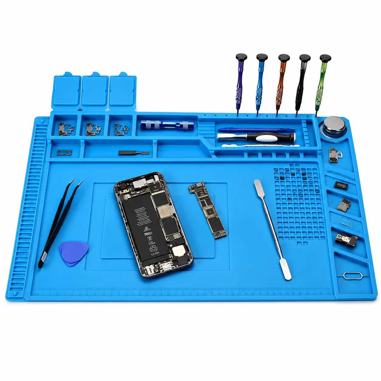Heat Resistant Silicone Soldering Mat, Magnetic Repair Work Mat for Cell Phone, Laptop and Electronics Repair