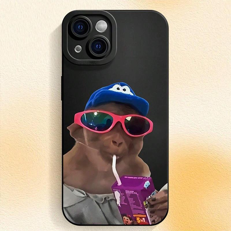 Cartoon Monkey Design Phone Case, 1 Count Cute TPU Anti-drop Protective Case, Phone Accessories for iPhone XS/XS Max/11/12/13/14/15/16 /17Pro Max