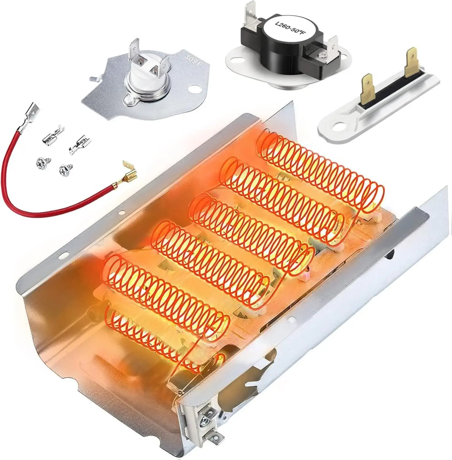 2025 Upgraded 279838 W10724237 Dryer Heating Element by Beaquicy - Fit for Whirlpool Cabrio Kenmore Maytag Amana Dryer - Includes 279816 Thermal Fuse and Thermostat Kit & 3392519 Dryer Thermal Fuse,back to school,back to school haul