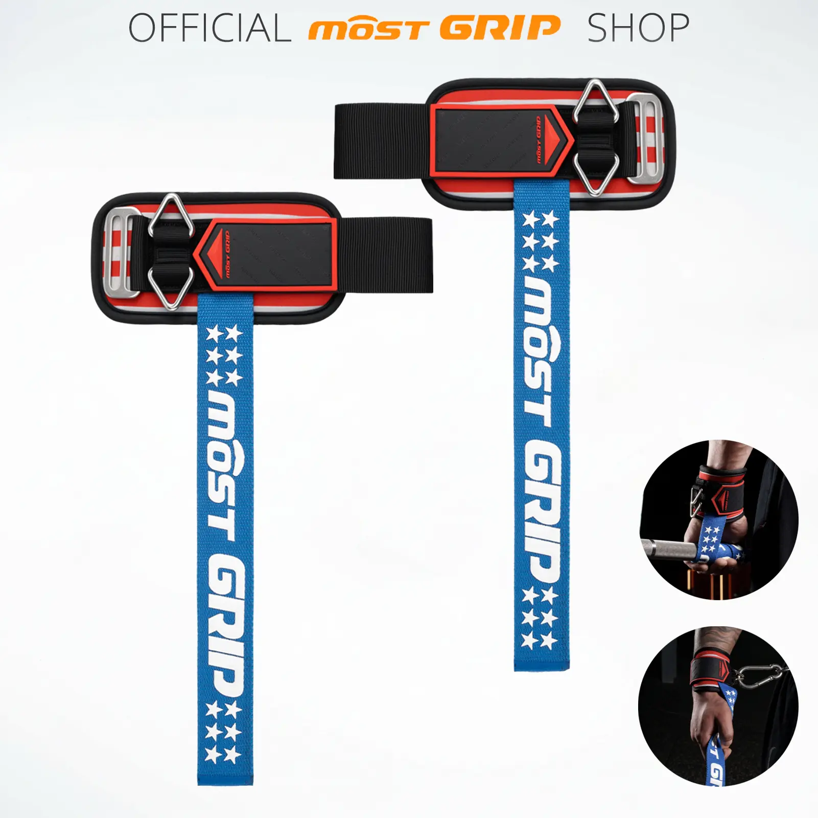 MOST GRIP Drip Glue Non-Slip Wrist Straps for Weightlifting, 2-in-1 Lifting Straps with D Rings for Cable Machine Workout, 10mm Neoprene Padded Wrist Wraps for Weight Lifting Deadlift