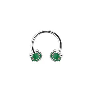 Smiling Frog Ends Horseshoe Circular Barbell - 316L Stainless Steel