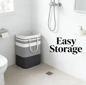 Waterproof Foldable Dirty Clothes Basket Large Capacity Simple Storage Box For Easy Home Organization Freestanding With Reinforced Handles