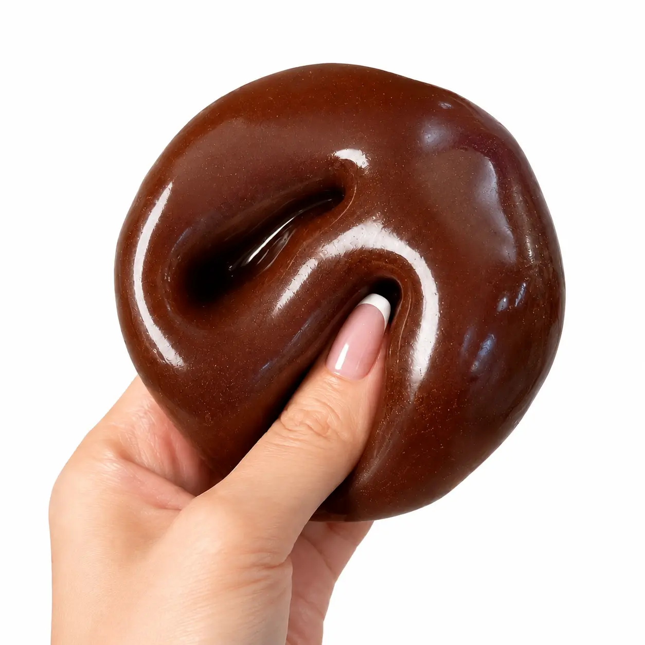Soft Slushy Chocolate Ball Squishy - Squilo Non-Rebound Moldable Faseline Filling Sensory Fidget Toys for Stress Relief