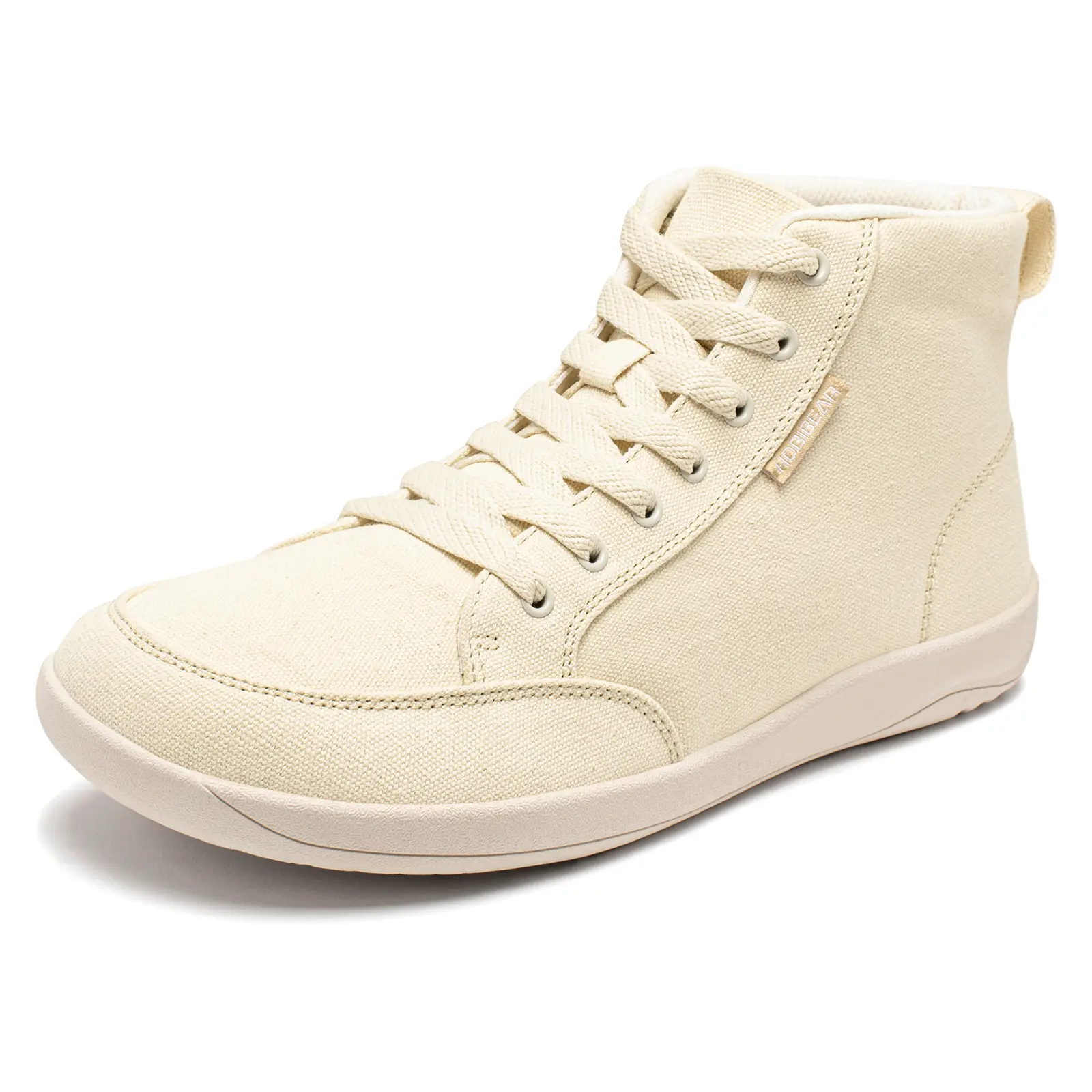 HOBIBEAR Women's Wide Hi-Top Minimalist Barefoot Walking Shoes - 0 Drop Sole, Padded Ankle Support, Wiggle-Toe Design, Wide-Toed Casual Trainers, Unisex Sizes