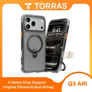 TORRAS Ostand Q3 Air for iPhone 17/16/15 Pro Max Case with 360 Magnetic Stand, Fit for MagSafe, 4M Drop Tested, Camera Control Button, Shockproof Phone Case Cellphone Protective
