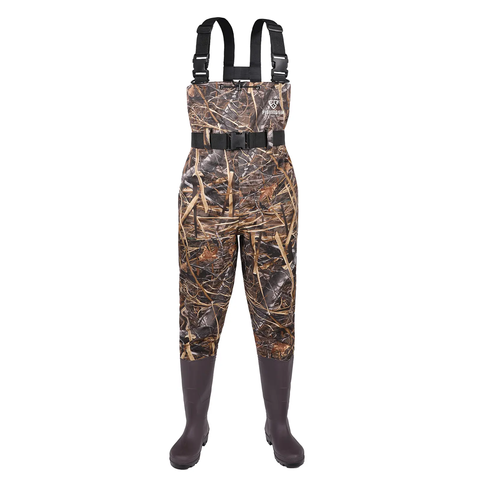 Men's & Women's Chest High Waterproof Fishing Waders - 2-Ply Nylon/PVC with Attached Boots, Boot Hanger, Adjustable Fit, Flip-Out Chest Pocket, Hand Wash Only, Ideal for Hunting, River Fishing (Choose the Right Size)