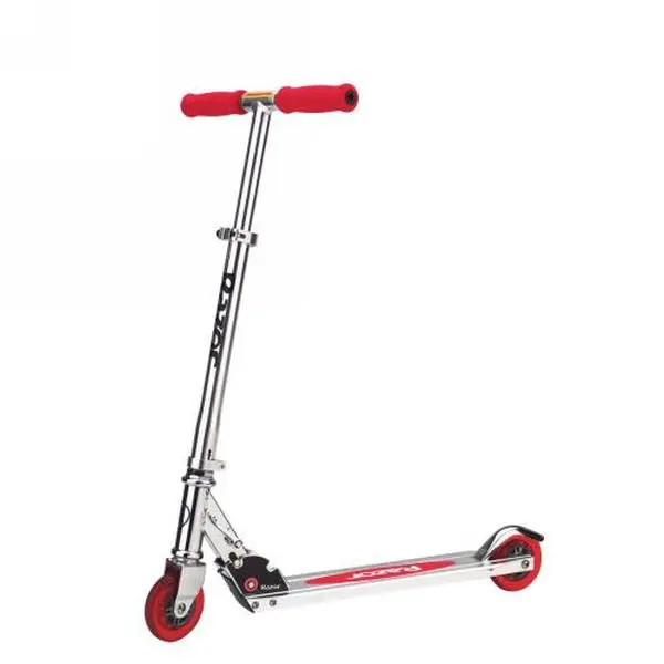 Razor Foldable Kick Scooter (Model 13003A-RD) - Red, 23.75in x 4in x 7.25in, 6 lbs, 98mm Urethane Wheels, ABEC 5 Bearings, for Ages 5+, Sports & Outdoor Fitness Scooter Equipment, Patented Rear Fender Brake, 98 Mm Urethane Wheels, Fitness For Everyone