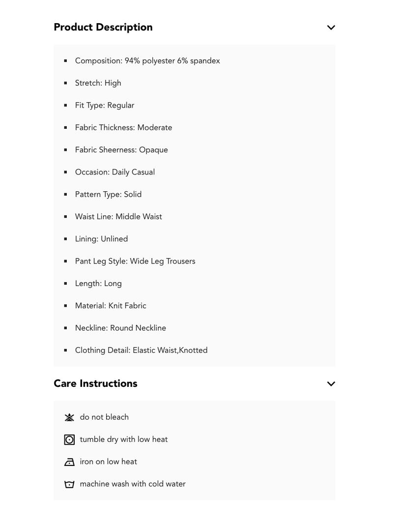 [6 colors, US size 0-26] Ruched Tank Top & Elastic Waist Knotted Trousers Set