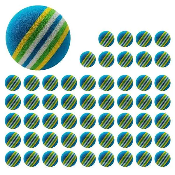 50pcs Soft Foam Golf Practice Balls, Highly Visible Elastic Golf Training Balls for Indoor, Outdoor Garden Use - Blue