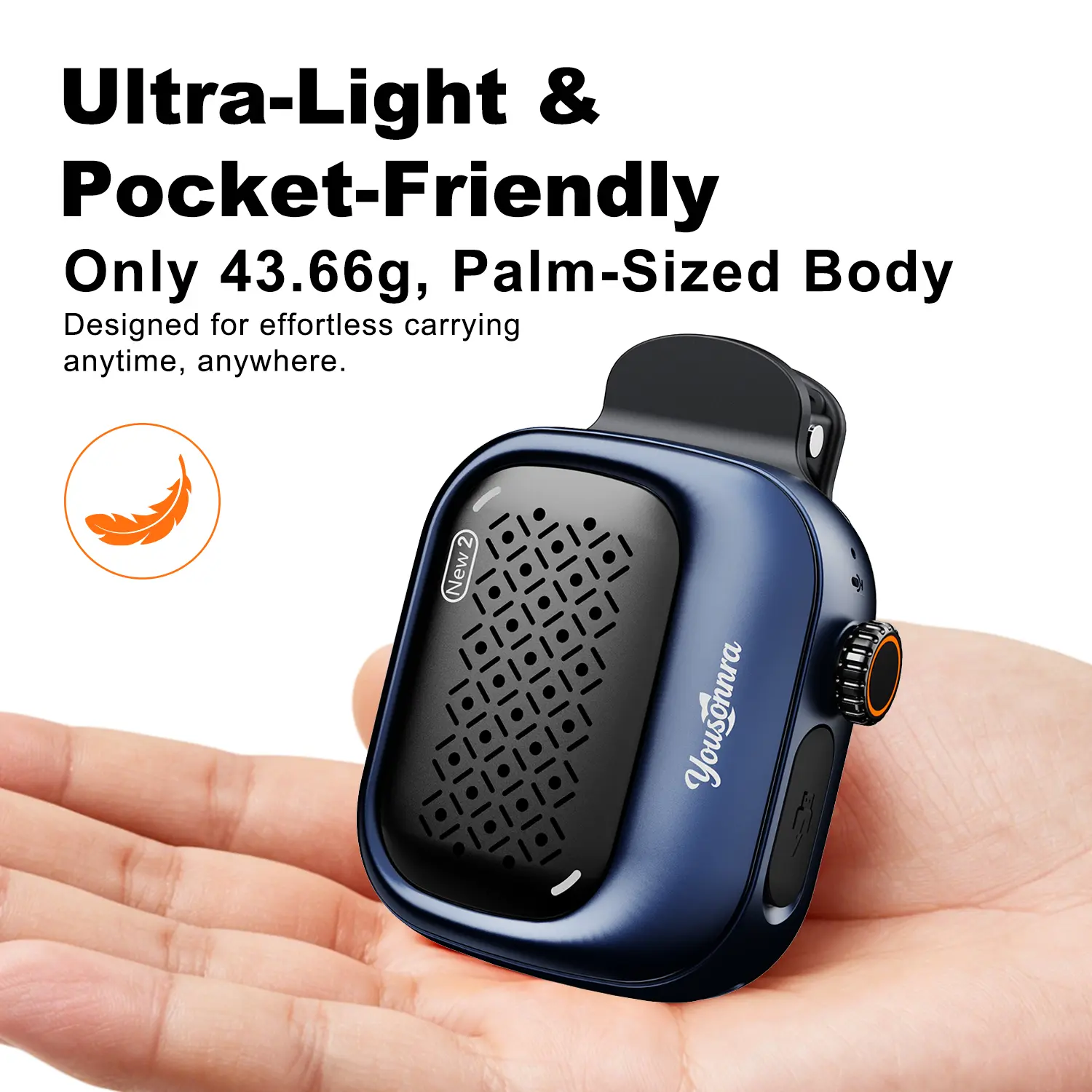 Mini Bluetooth Speaker Portable Wearable Wireless Speaker, Waterproof Clip-On Shower Speaker with Wristband, Lanyard & Back Clip, Small Outdoor Speaker for Biking, Hiking, Gym, Travel, Bathroom, Kitchen, Desk, Hands-Free Music Gift