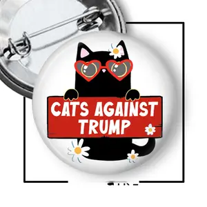 Cats Against Trump Political Protest Flair Custom Pin Buttons - Fashion Accessories Pins, Gifts for Him & Her