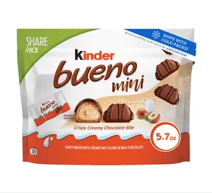 Kinder Bueno Mini Milk Chocolate Bars with Hazelnut Filling, Chocolate Candy Bars for Game Day, Football Party Supplies, Snacks for Adults, 5.7 oz