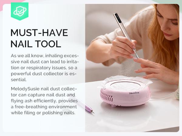 MelodySusie HProA Mini Nail Dust Collector for Beginners Home Salon, Compact & Portable Ideal for Salon Use, Christmas Gift