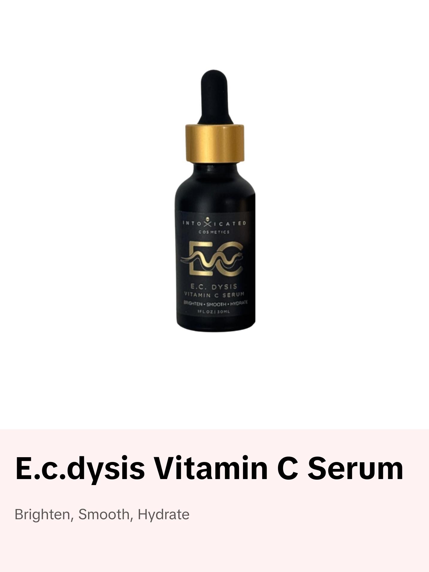 Intoxicated Cosmetics E.C.Dysis Vitamin C Serum with 15% L-Ascorbic Acid & Hyaluronic Acid for Brightening Firming and Hydrating Skin Smooth