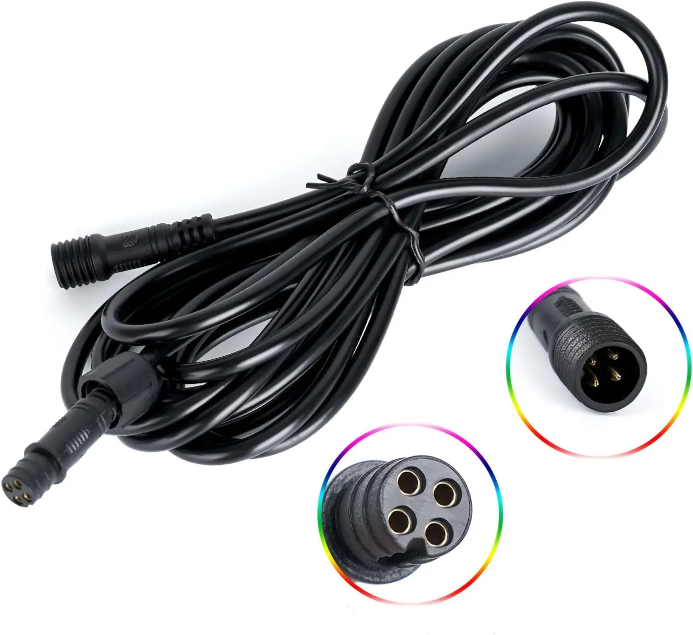 10 ft 4-Pin Color Changing RGB Rock Light Extension Wire Cable, Universal Fit for 4, 6, 8-Pods RGB LED Rock Lights Kits & UTV Side Rear View Mirrors (b08df8jdm1)
