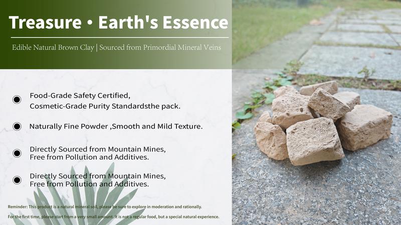 clay Edible Yellow-Brown Clay Chunks 100% Natural Zero Additives Food & Cosmetic Grade Gently Adhesive 4oz 113g for Versatile Uses Art Crafts