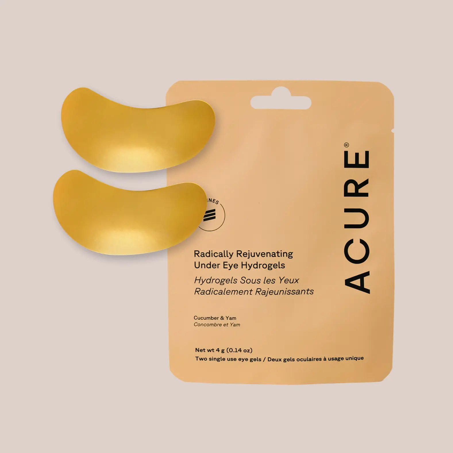 ACURE Under Eye Patches - Radically Rejuvenating Hydrogels- 2 Single Use Eye Masks