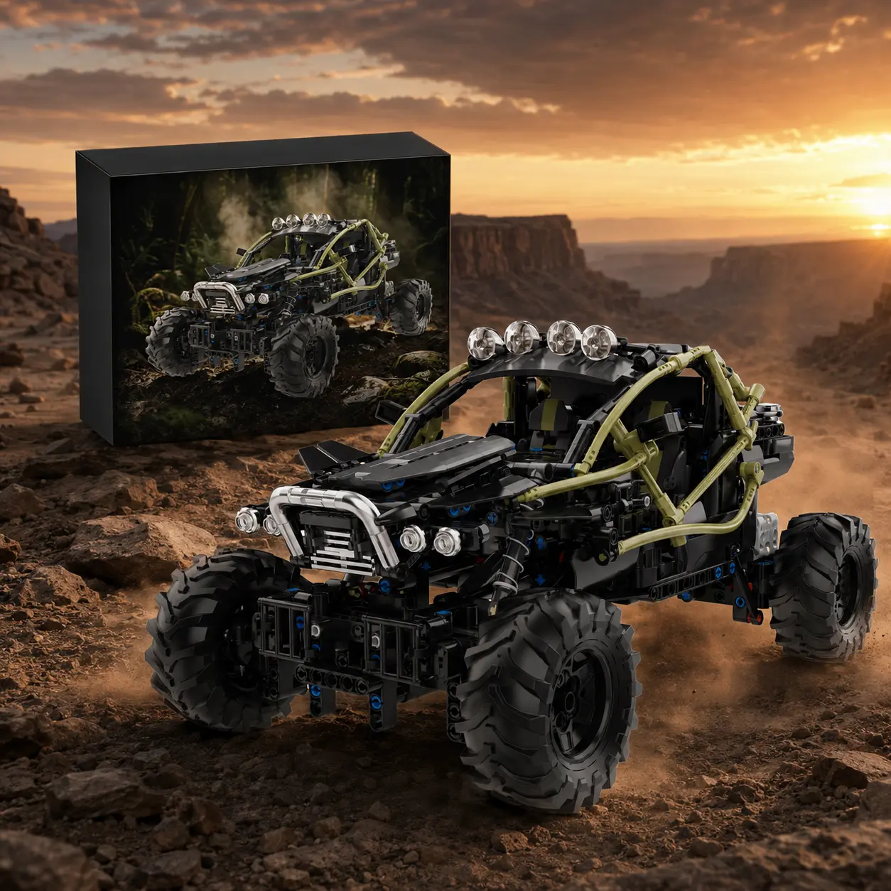 1328PCS Remote Control Off Road Car Building Block Set, Motorized RC Vehicle with APP Programmable Control, Four Wheel Drive STEM Building Toy for Teen Boys and Adults assembly brick christmas mechanical