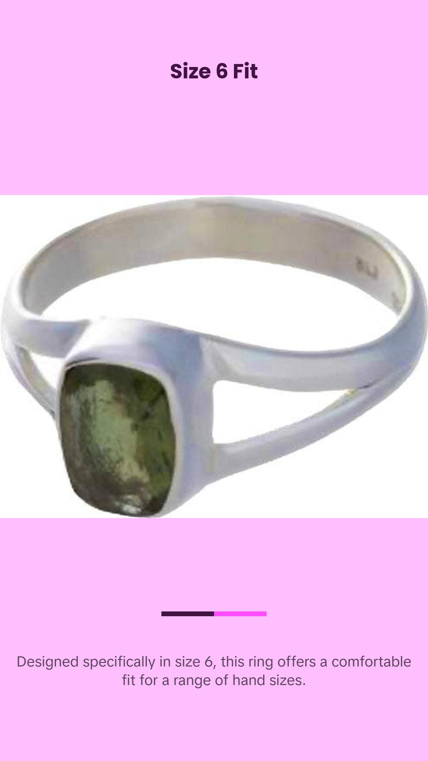 Beautiful Moldavite Ring Size 6